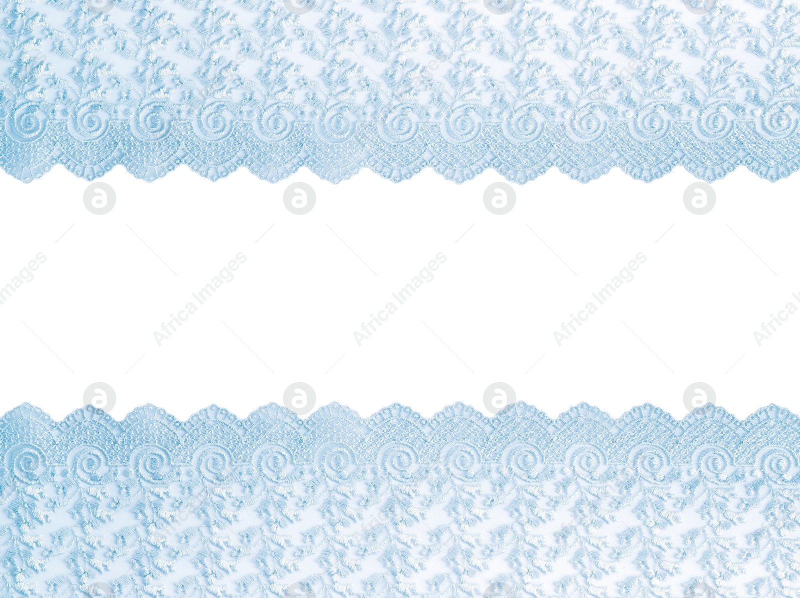 Frame made of beautiful light blue lace on white background Image of Frame made of beautiful light blue lace on white background