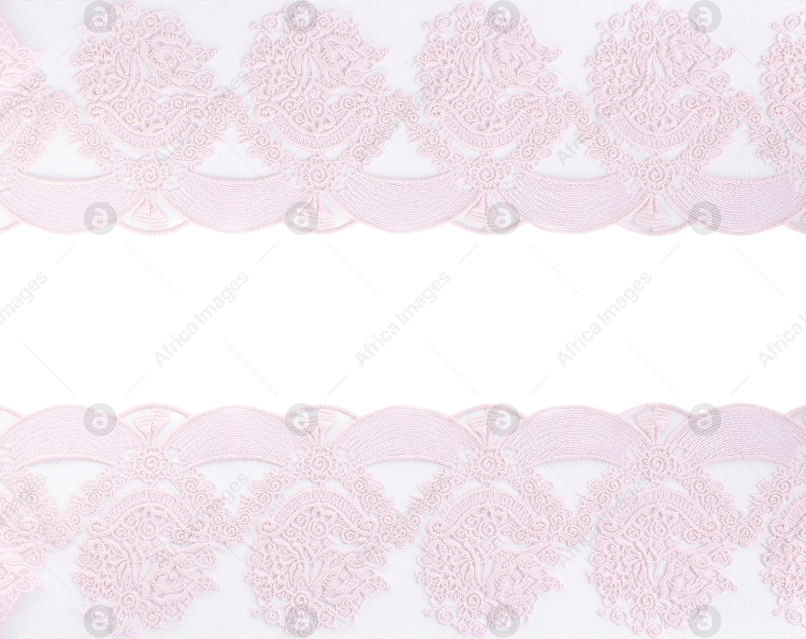 Frame made of beautiful light pink lace on white background Image of Frame made of beautiful light pink lace on white background