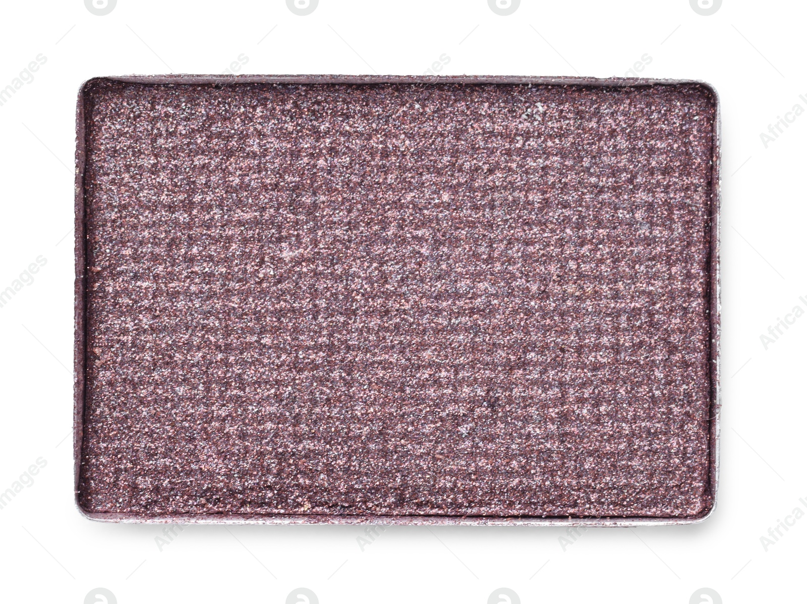 Beautiful eyeshadow refill pan isolated on white, top view Photo of Beautiful eyeshadow refill pan isolated on white, top view