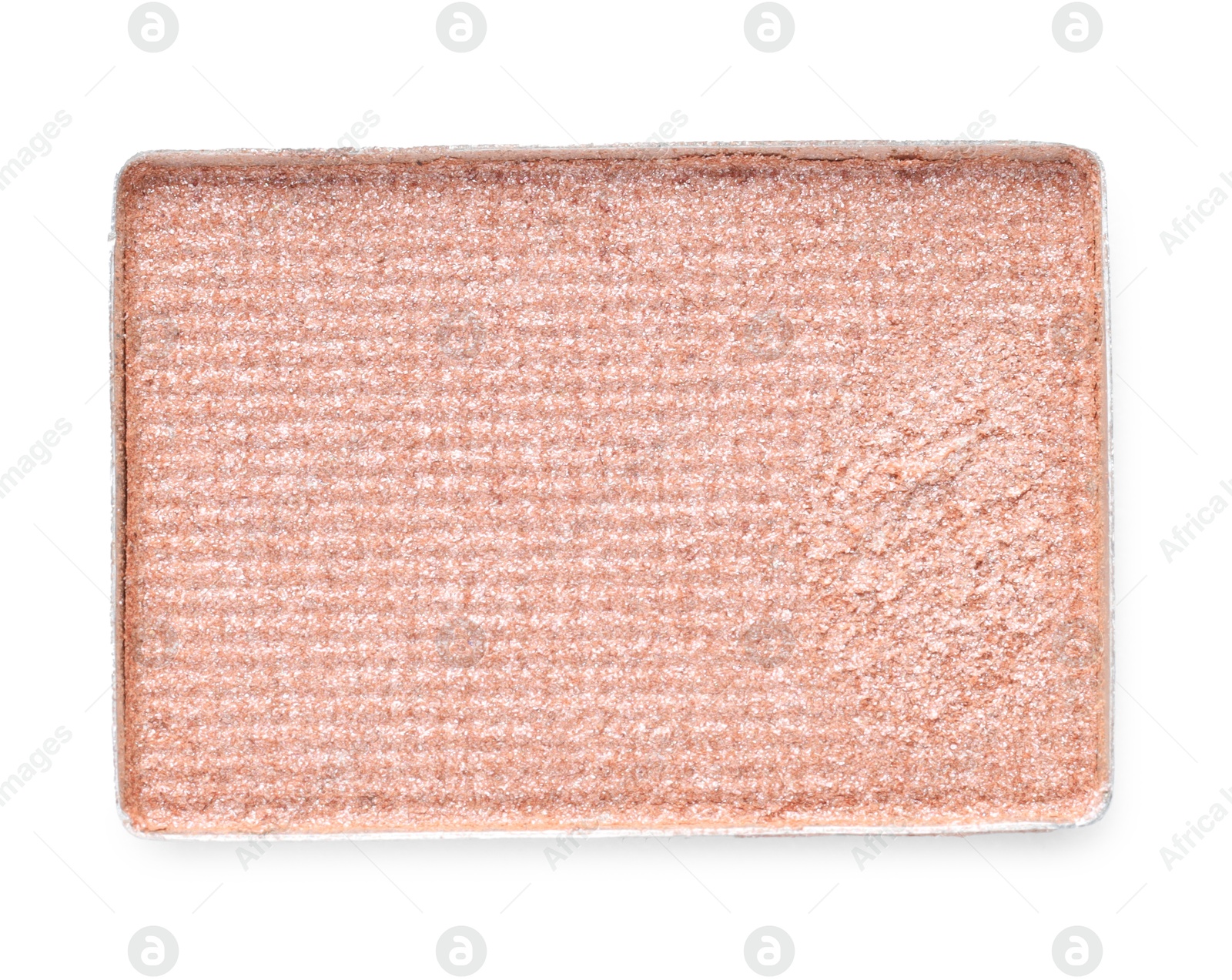 Beautiful eyeshadow refill pan isolated on white, top view Photo of Beautiful eyeshadow refill pan isolated on white, top view