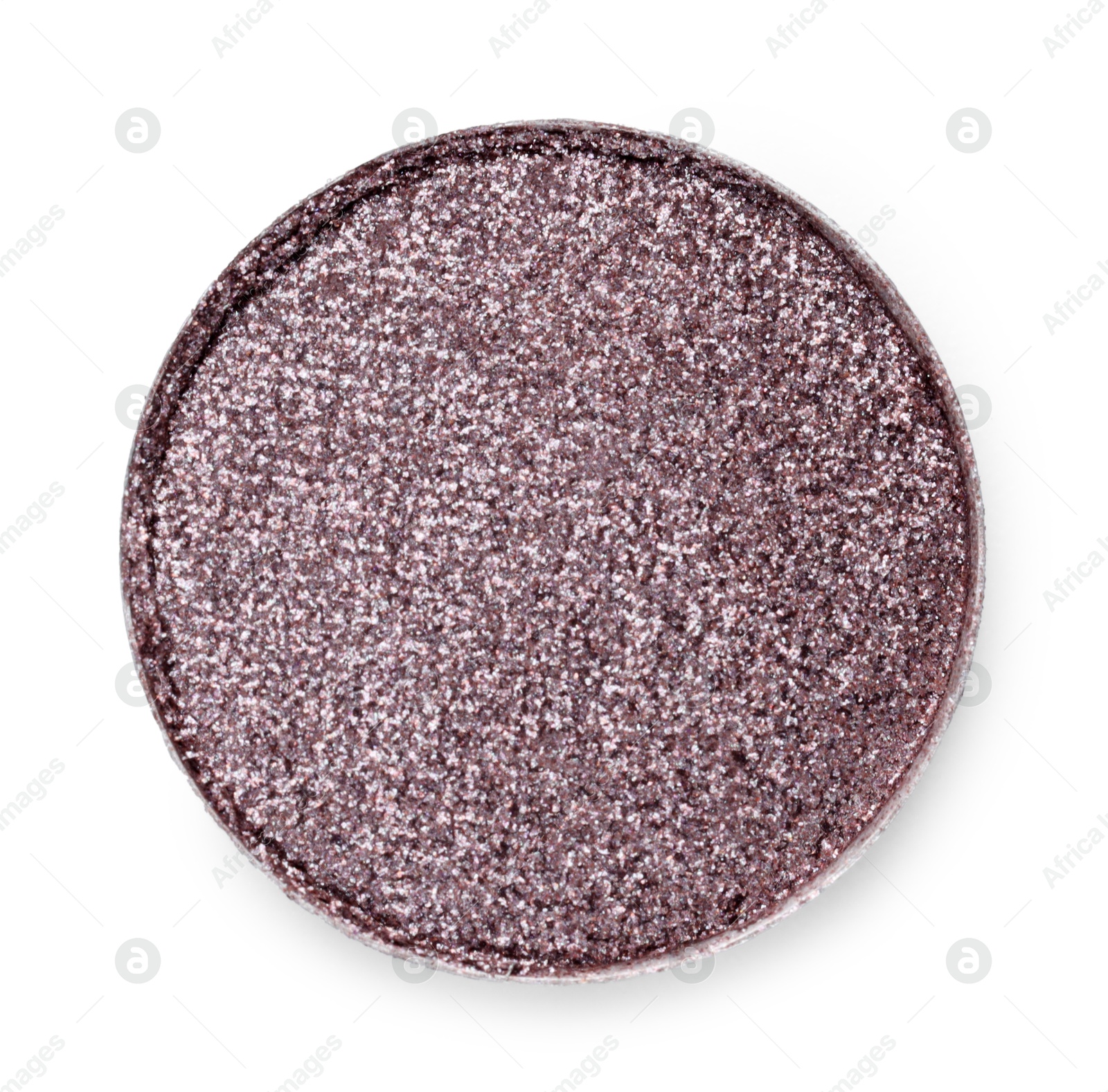 Beautiful eyeshadow refill pan isolated on white, top view Photo of Beautiful eyeshadow refill pan isolated on white, top view