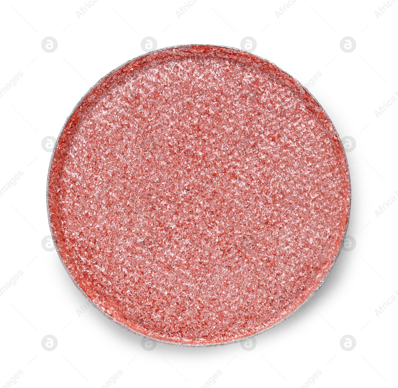Beautiful eyeshadow refill pan isolated on white, top view Photo of Beautiful eyeshadow refill pan isolated on white, top view