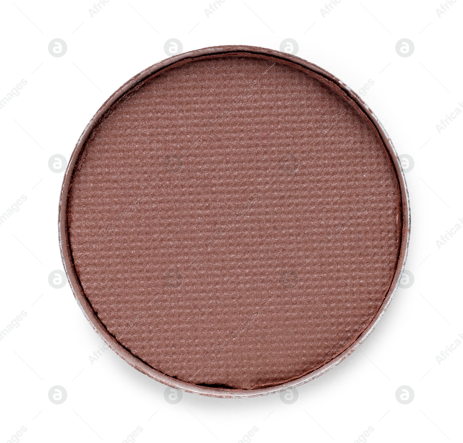 Beautiful eyeshadow refill pan isolated on white, top view Photo of Beautiful eyeshadow refill pan isolated on white, top view