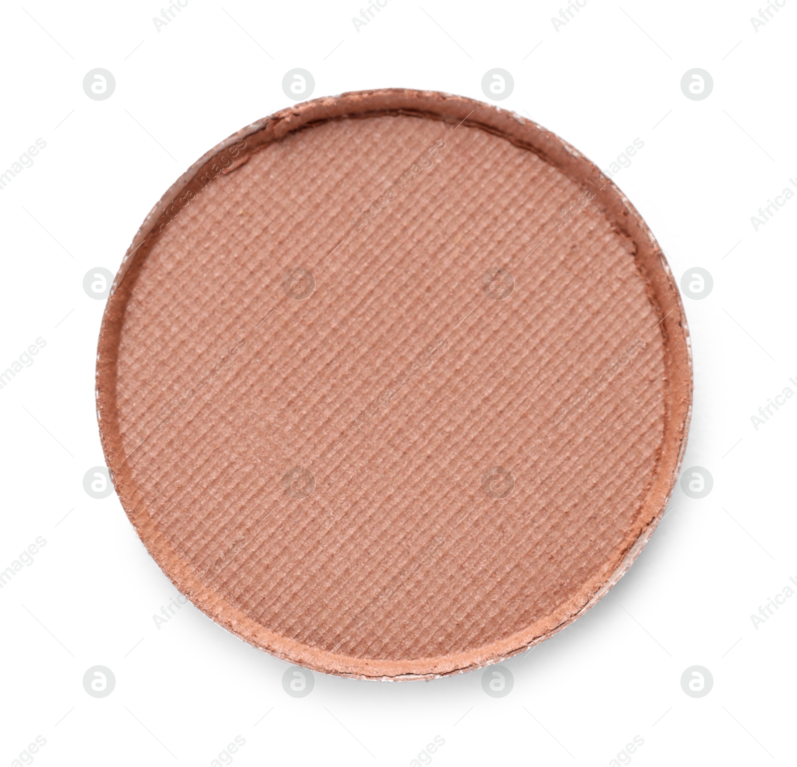 Beautiful eyeshadow refill pan isolated on white, top view Photo of Beautiful eyeshadow refill pan isolated on white, top view