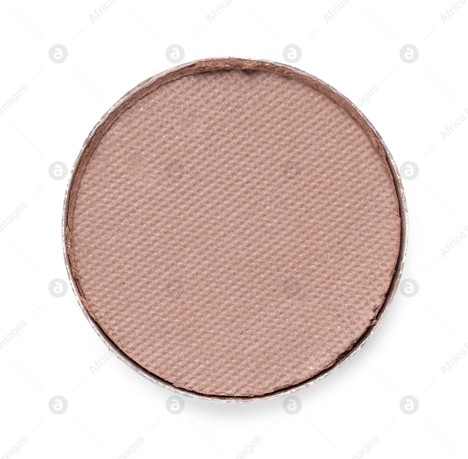 Beautiful eyeshadow refill pan isolated on white, top view Photo of Beautiful eyeshadow refill pan isolated on white, top view