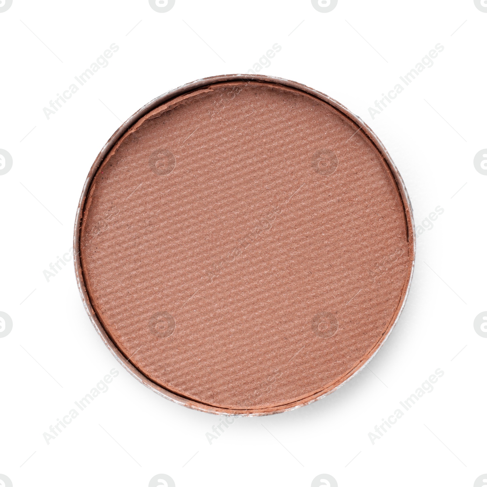 Photo of Beautiful eyeshadow refill pan isolated on white, top view