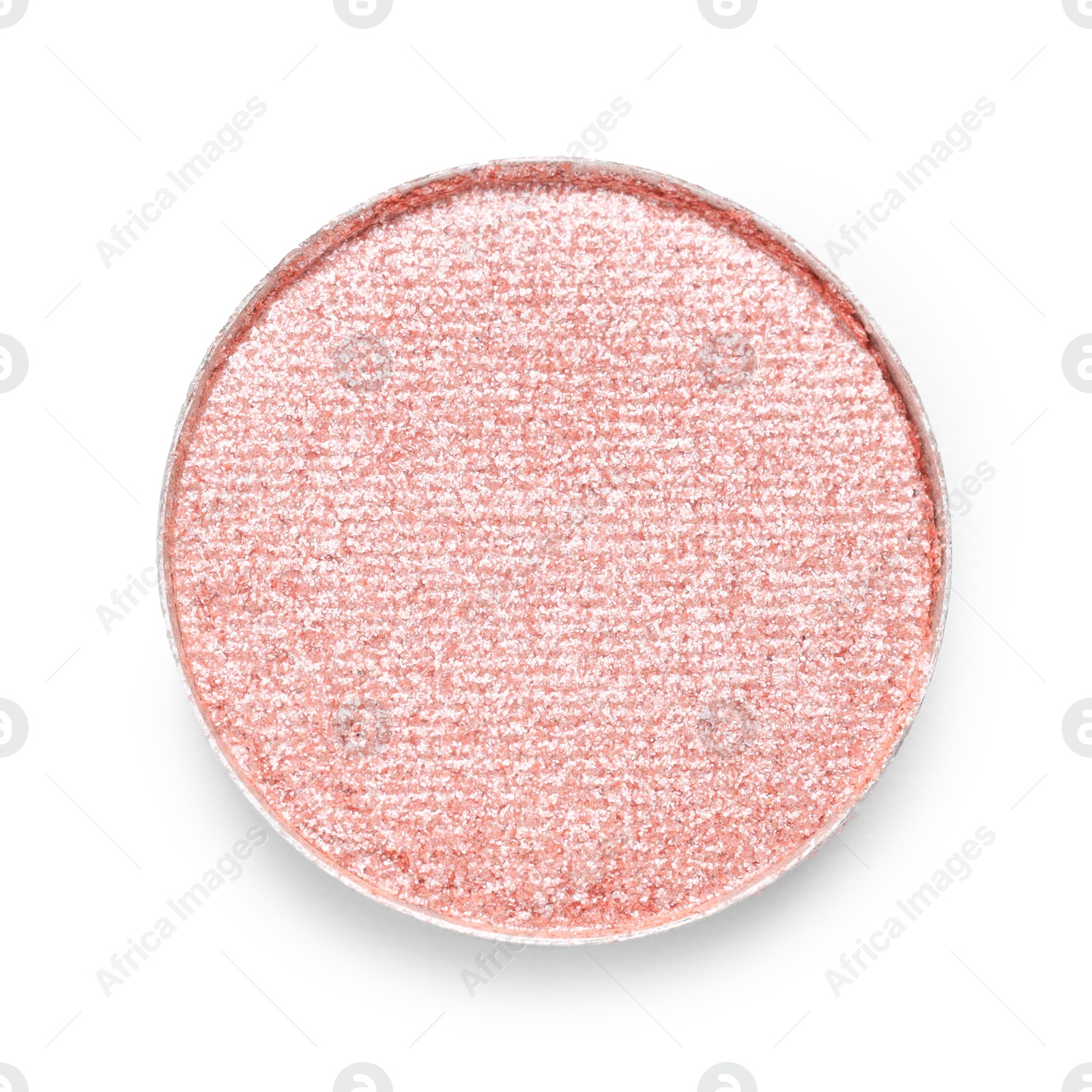 Beautiful eyeshadow refill pan isolated on white, top view Photo of Beautiful eyeshadow refill pan isolated on white, top view