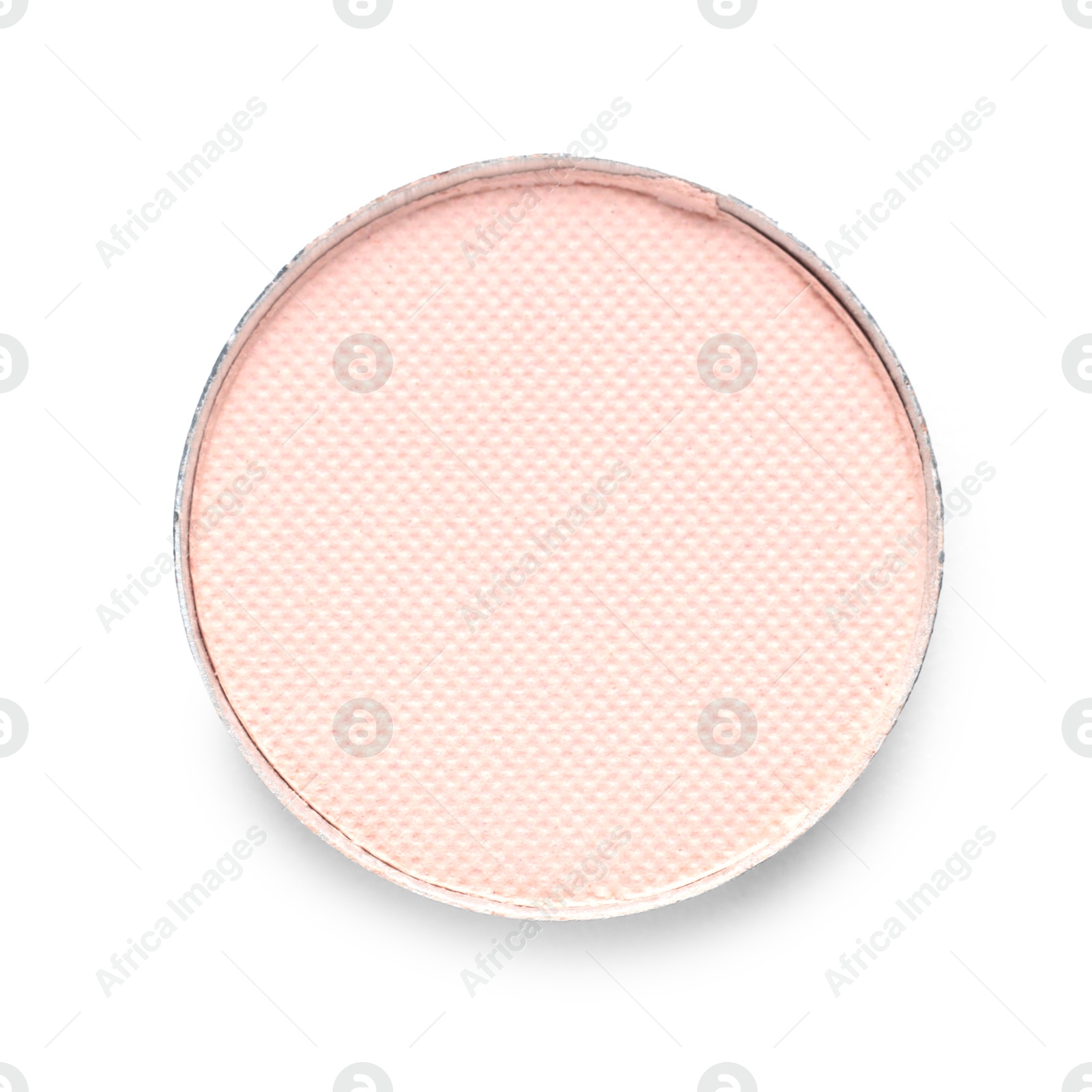 Beautiful eyeshadow refill pan isolated on white, top view Photo of Beautiful eyeshadow refill pan isolated on white, top view