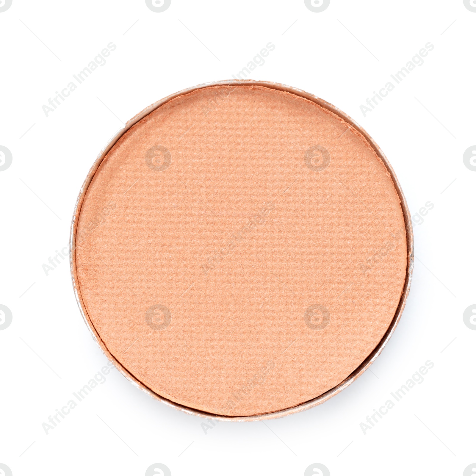 Beautiful eyeshadow refill pan isolated on white, top view Photo of Beautiful eyeshadow refill pan isolated on white, top view