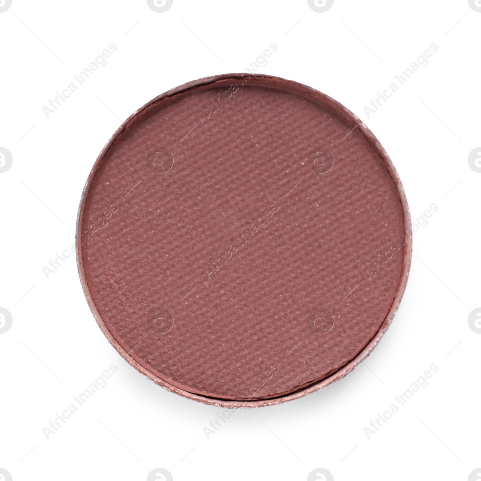 Beautiful eyeshadow refill pan isolated on white, top view Photo of Beautiful eyeshadow refill pan isolated on white, top view