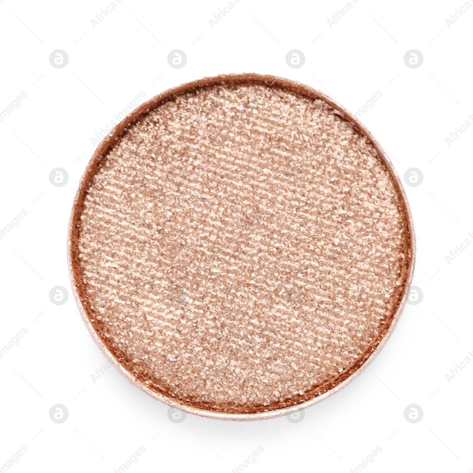 Beautiful eyeshadow refill pan isolated on white, top view Photo of Beautiful eyeshadow refill pan isolated on white, top view
