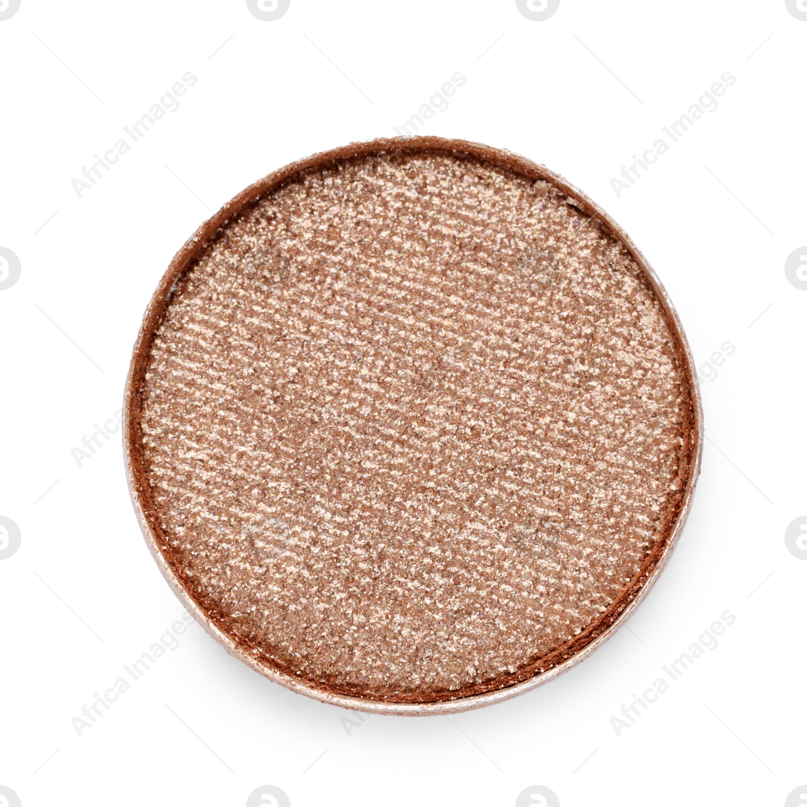 Beautiful eyeshadow refill pan isolated on white, top view Photo of Beautiful eyeshadow refill pan isolated on white, top view