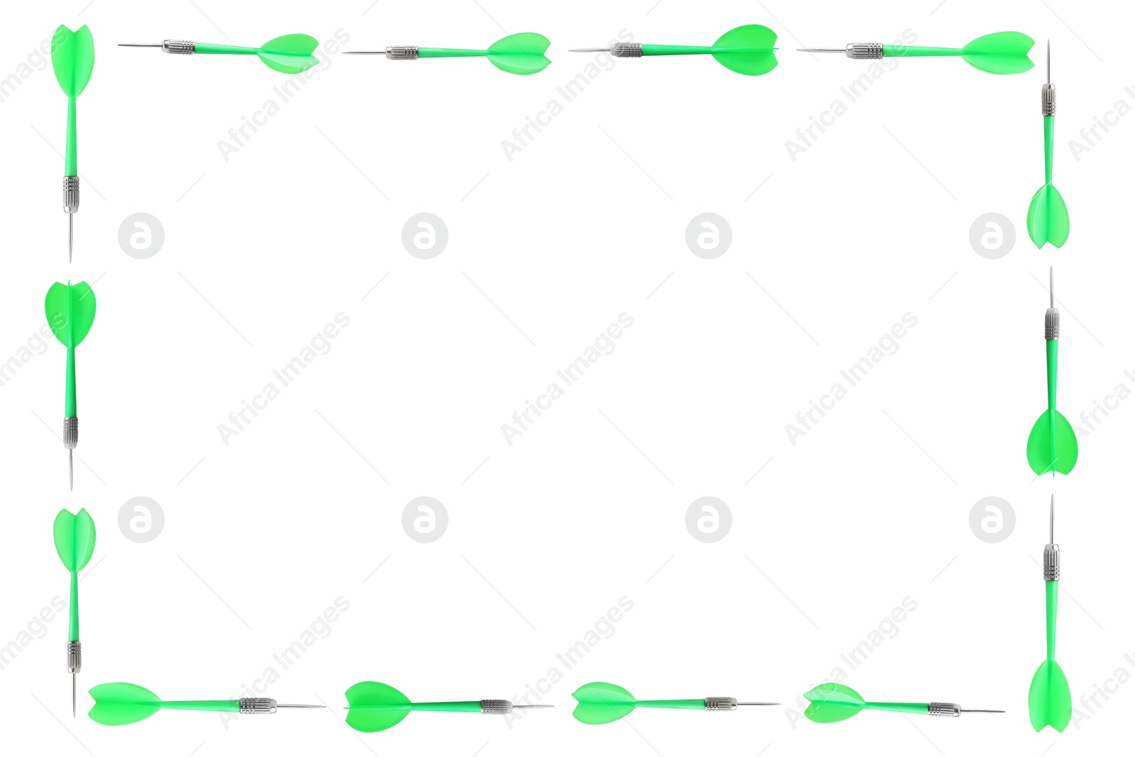 Frame made of green darts on white background Image of Frame made of green darts on white background