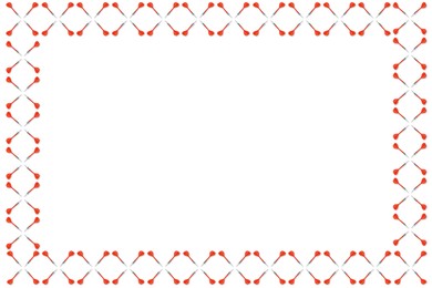Image of Frame made of red darts on white background