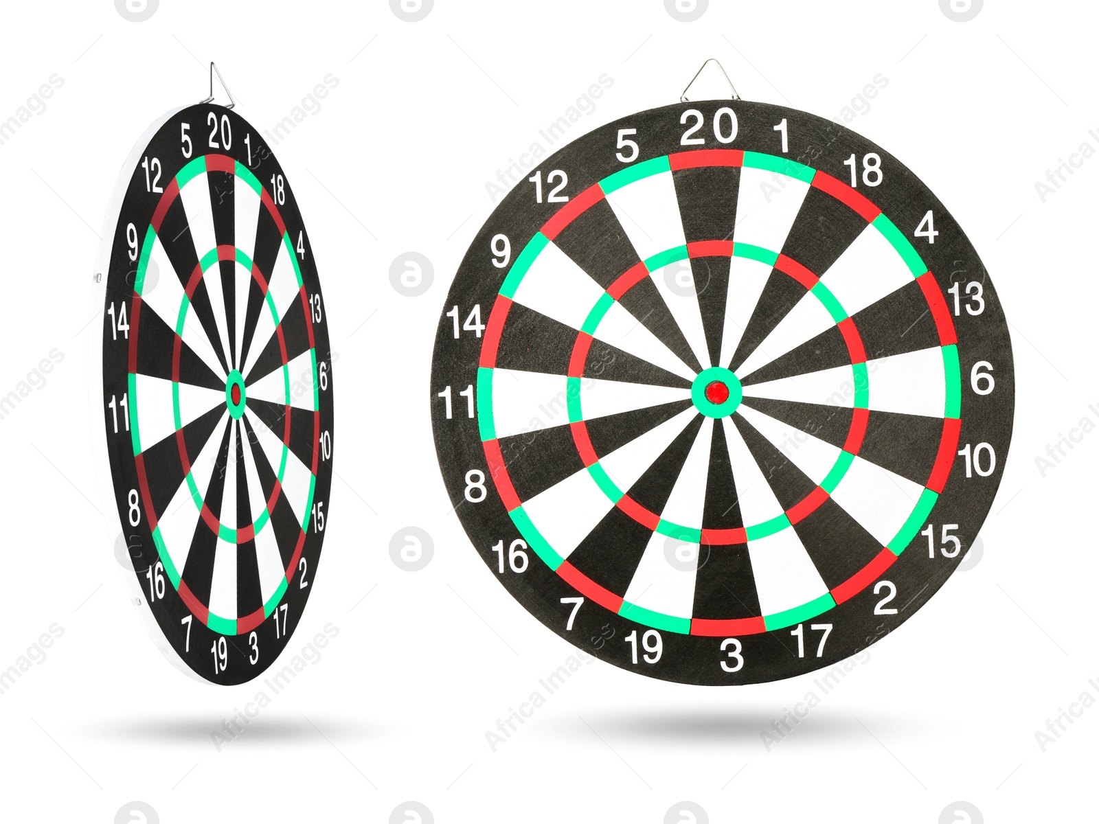 Dartboard isolated on white, side and front view Image of Dartboard isolated on white, side and front view