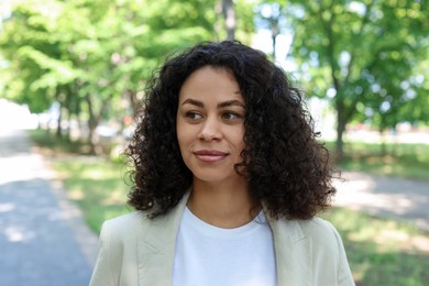 Photo of Portrait of beautiful Latin American woman outdoors