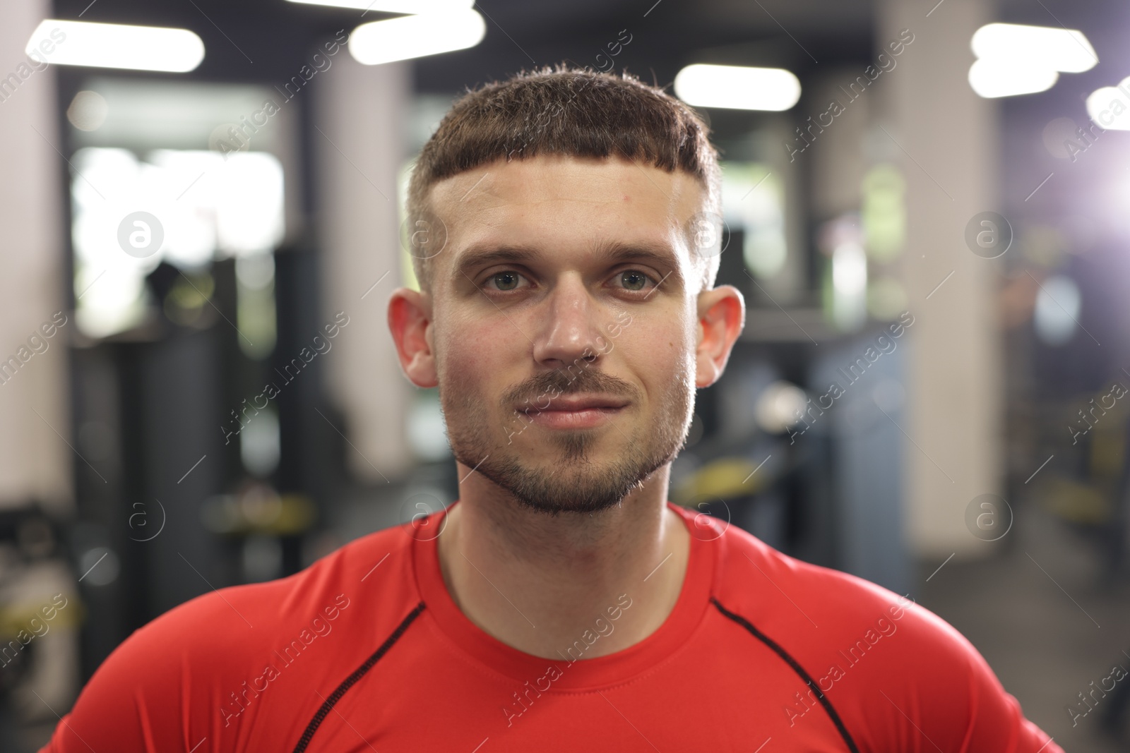 Portrait of professional personal trainer in gym Photo of Portrait of professional personal trainer in gym
