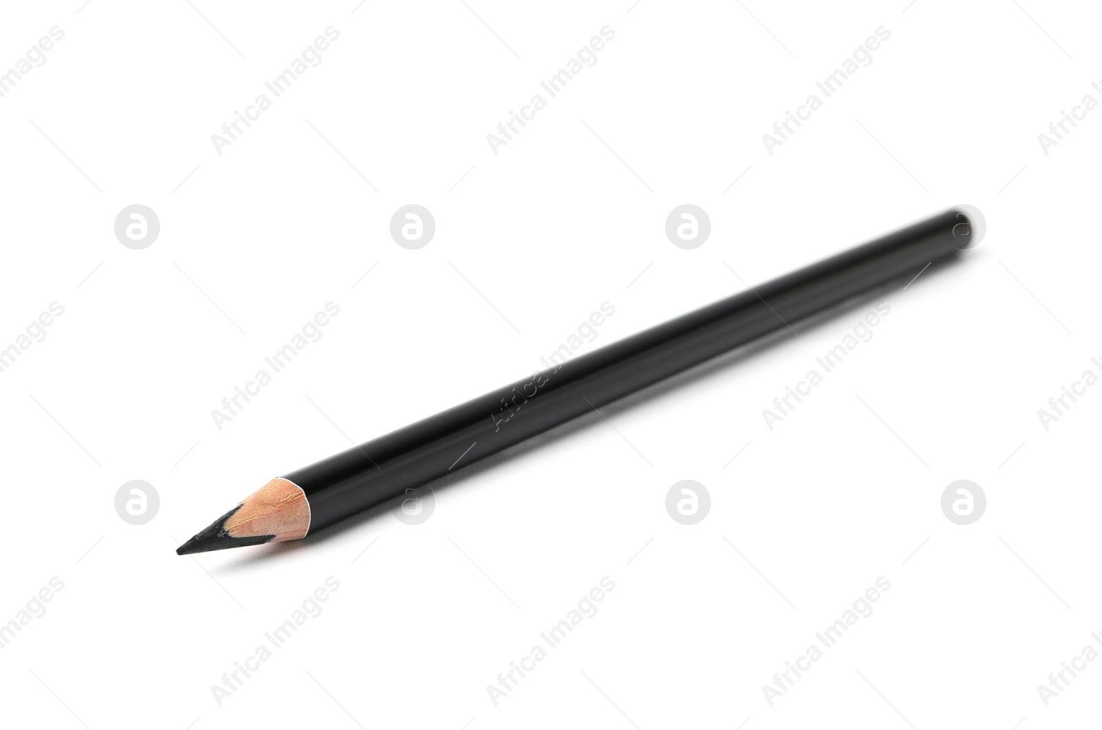 One black eyebrow pencil isolated on white Photo of One black eyebrow pencil isolated on white
