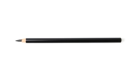 Photo of Black eyebrow pencil isolated on white, top view