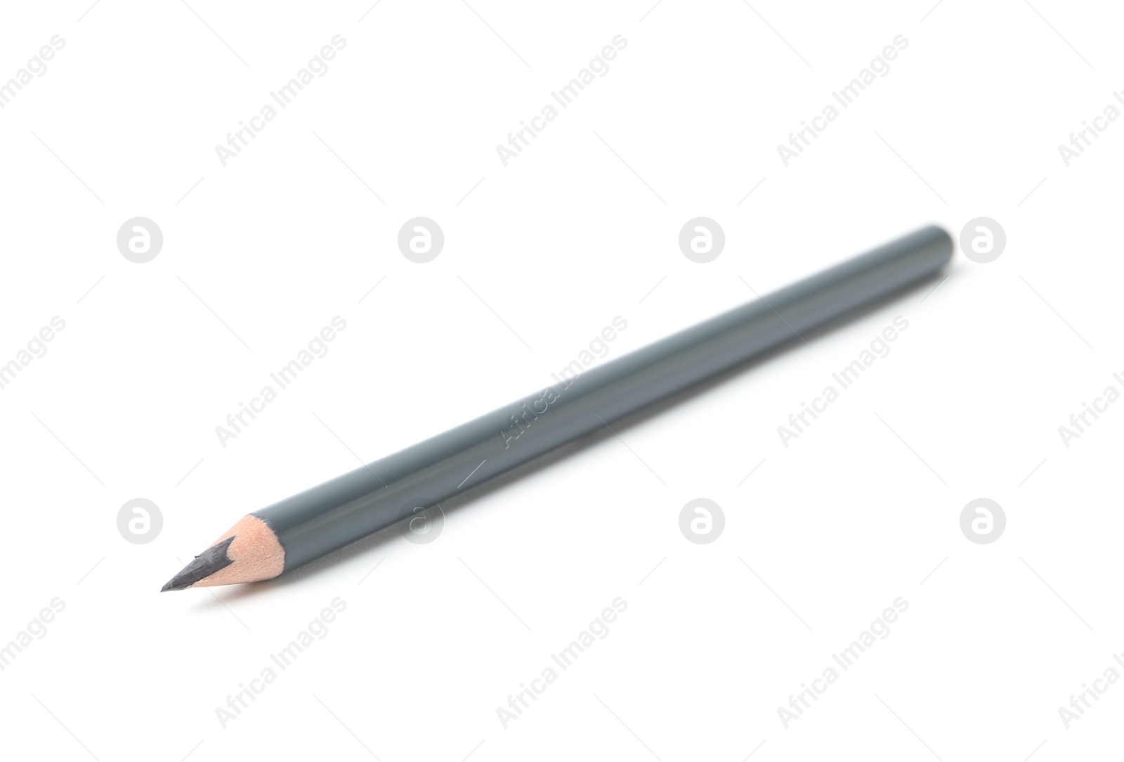 One grey eyebrow pencil isolated on white Photo of One grey eyebrow pencil isolated on white