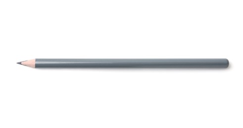 Photo of Grey eyebrow pencil isolated on white, top view