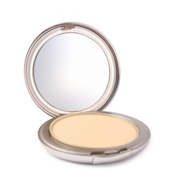 Photo of Open face powder with mirror isolated on white