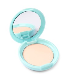 Photo of Open face powder with mirror isolated on white