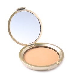 Photo of Open face powder with mirror isolated on white