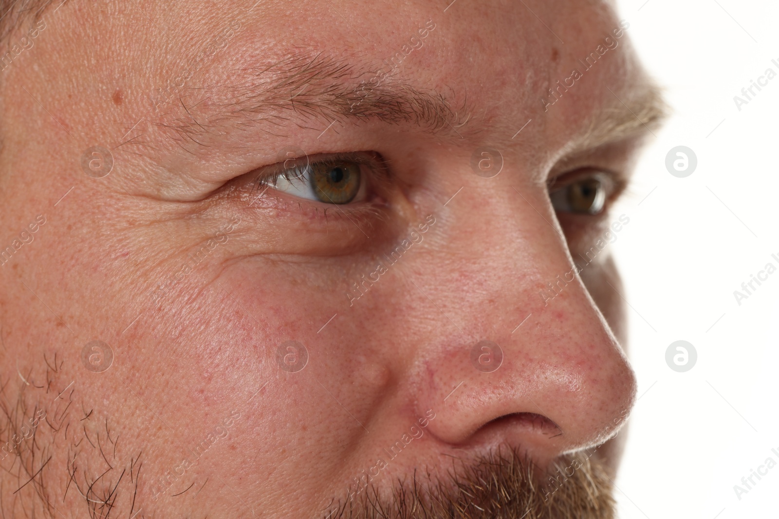 Photo of Handsome man on white background, closeup view
