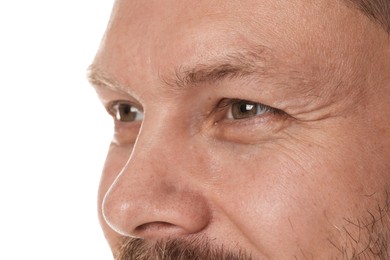 Photo of Handsome man on white background, closeup view