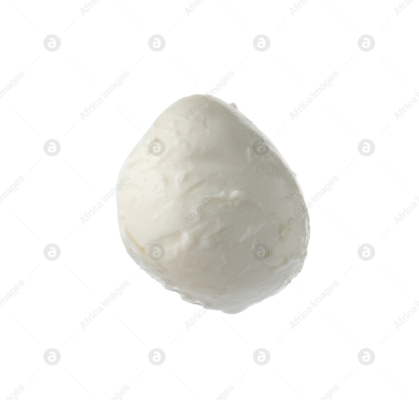 One mozzarella cheese ball isolated on white Photo of One mozzarella cheese ball isolated on white