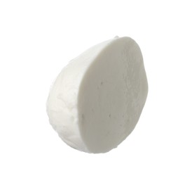 Photo of Slice of mozzarella cheese isolated on white