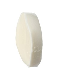 Photo of Slice of mozzarella cheese isolated on white