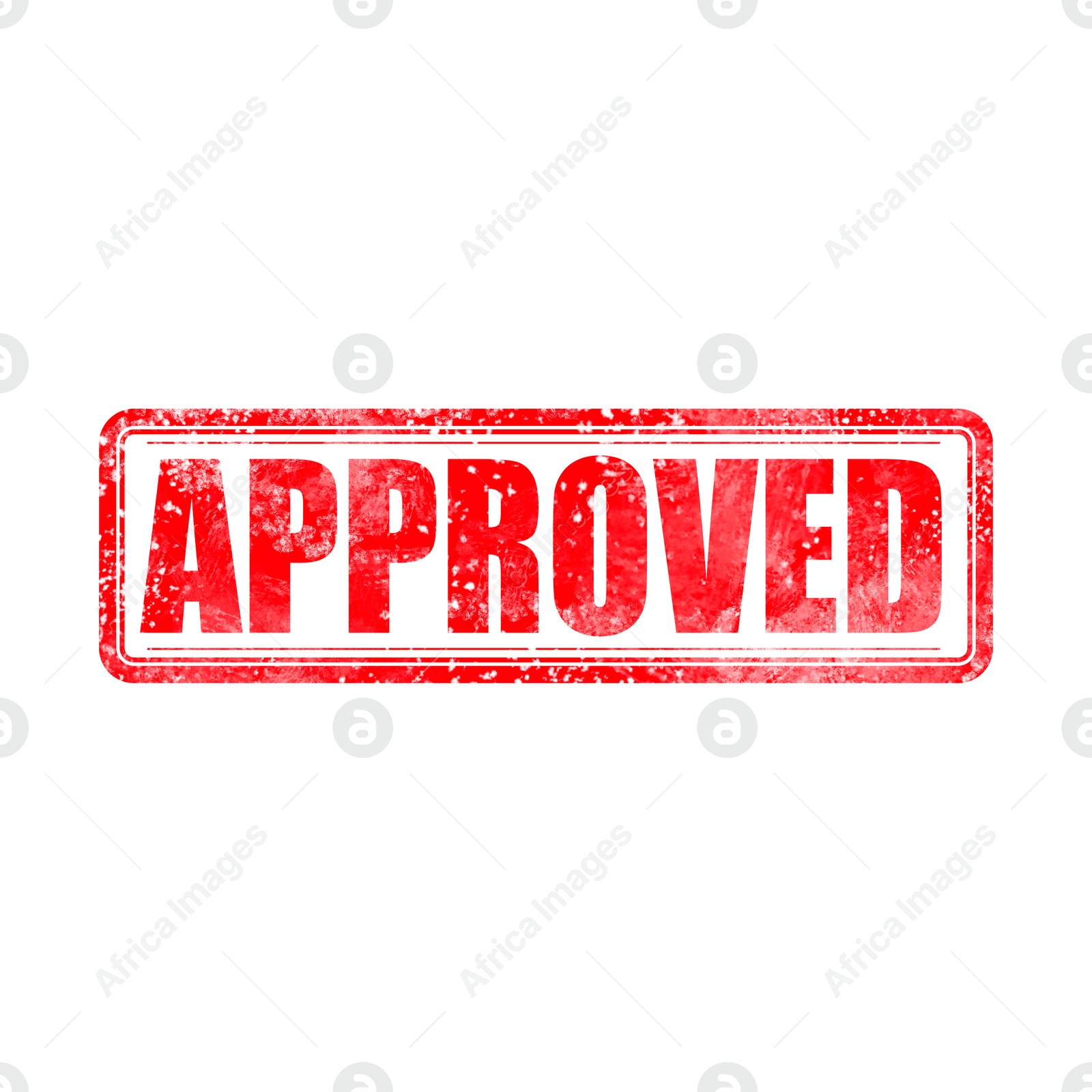 Red stamp with word Approved on white background Illustration of Red stamp with word Approved on white background