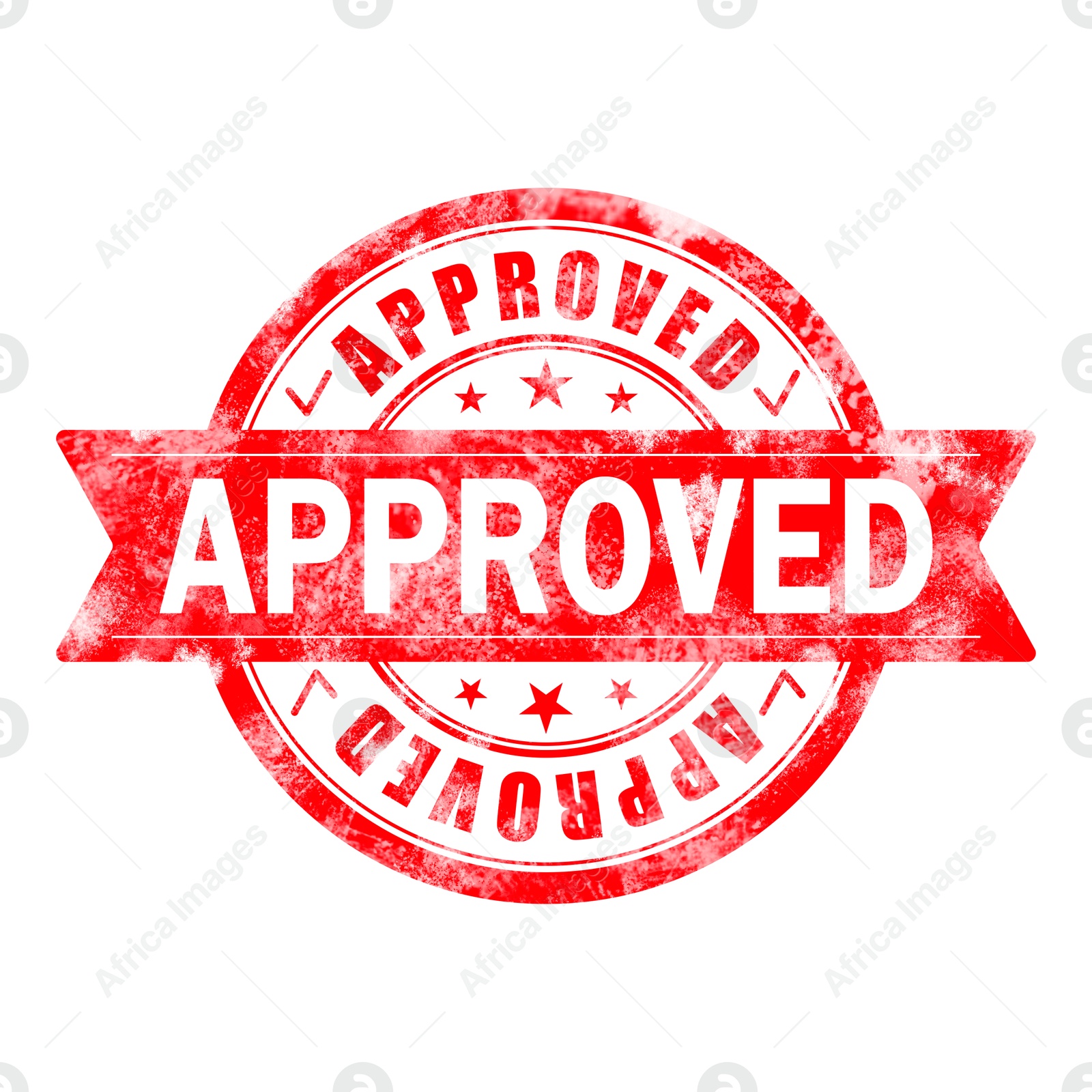 Red stamp with word Approved on white background Illustration of Red stamp with word Approved on white background