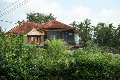 Photo of Beautiful building surrounded by different green plants