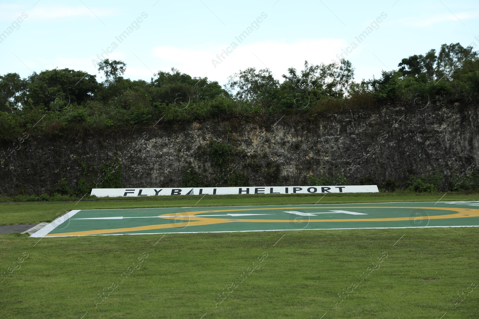 Indonesia, Bali - May 13, 2025: Empty helipad at heliport Photo of Indonesia, Bali - May 13, 2025: Empty helipad at heliport