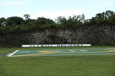 Photo of Indonesia, Bali - May 13, 2025: Empty helipad at heliport