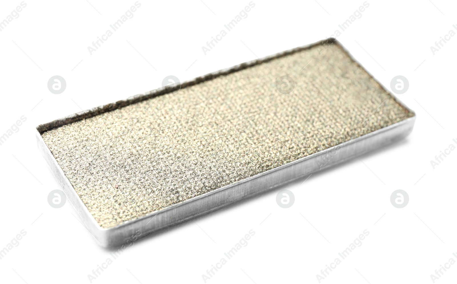 Beautiful eye shadow refill pan isolated on white Photo of Beautiful eye shadow refill pan isolated on white