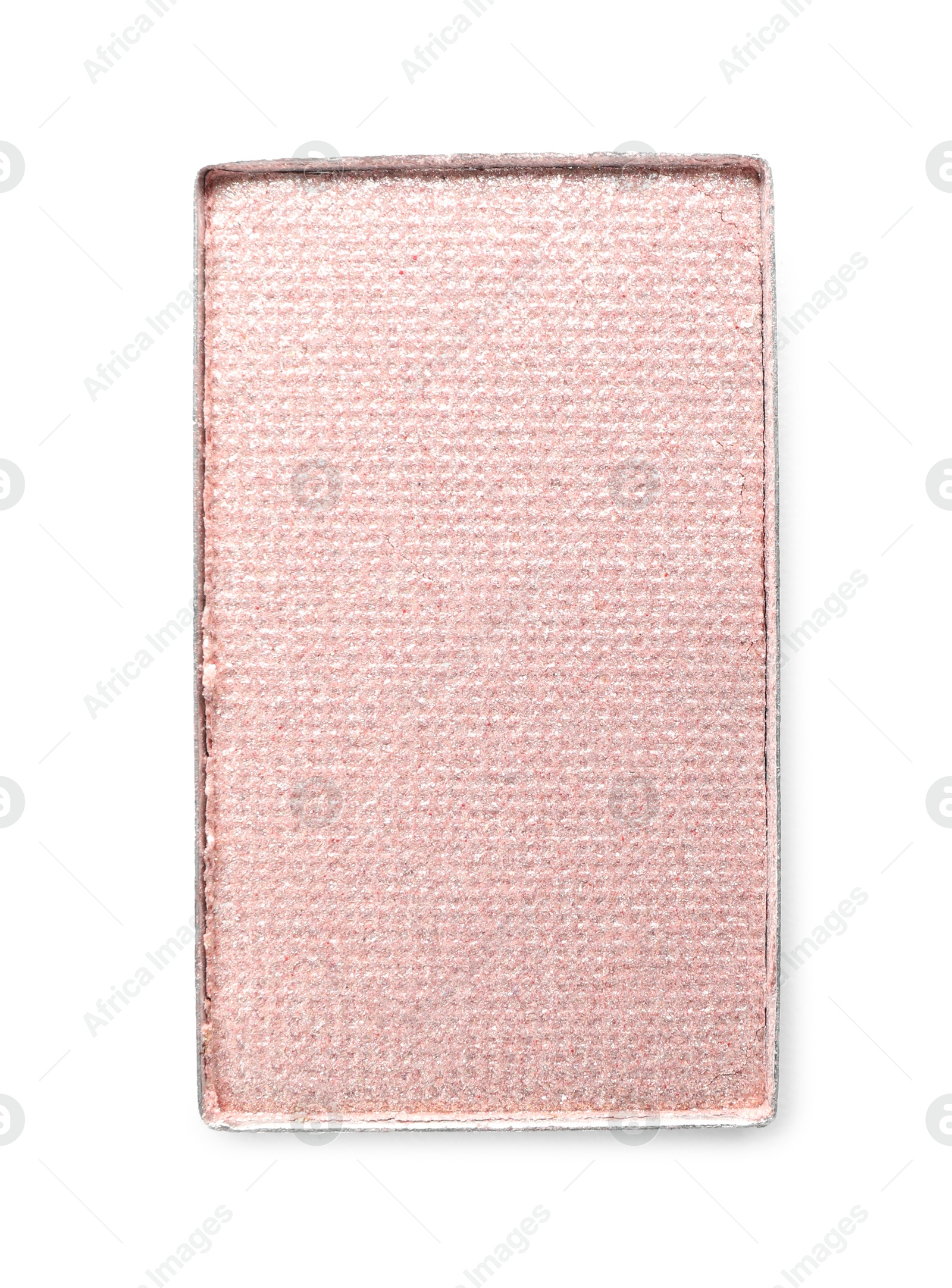 Beautiful eye shadow refill pan isolated on white, top view Photo of Beautiful eye shadow refill pan isolated on white, top view