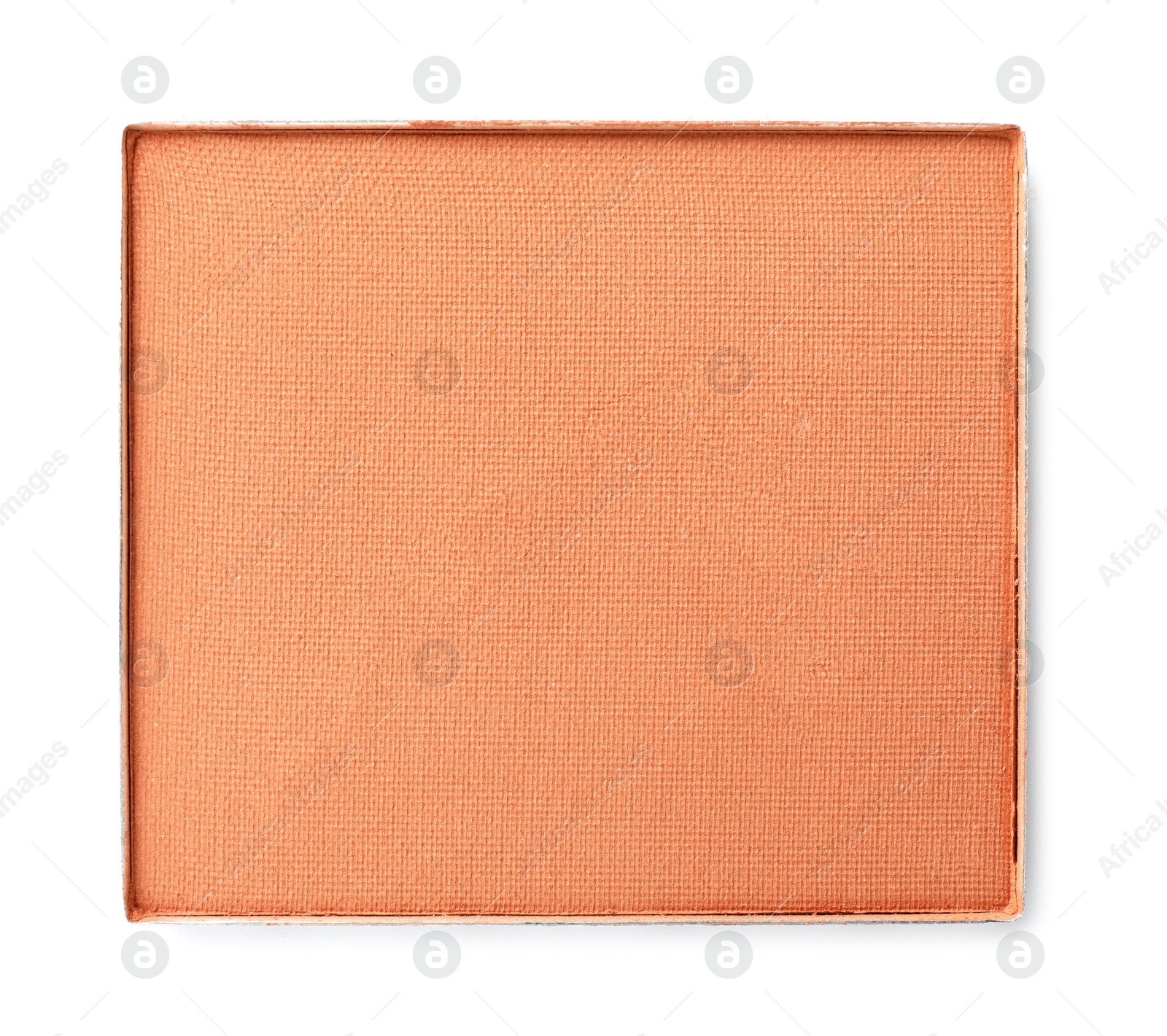 Beautiful eye shadow refill pan isolated on white, top view Photo of Beautiful eye shadow refill pan isolated on white, top view
