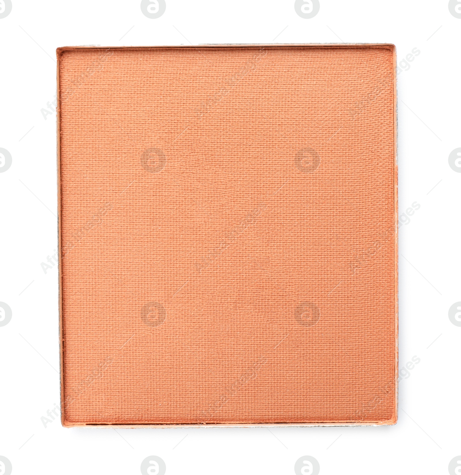 Beautiful eye shadow refill pan isolated on white, top view Photo of Beautiful eye shadow refill pan isolated on white, top view