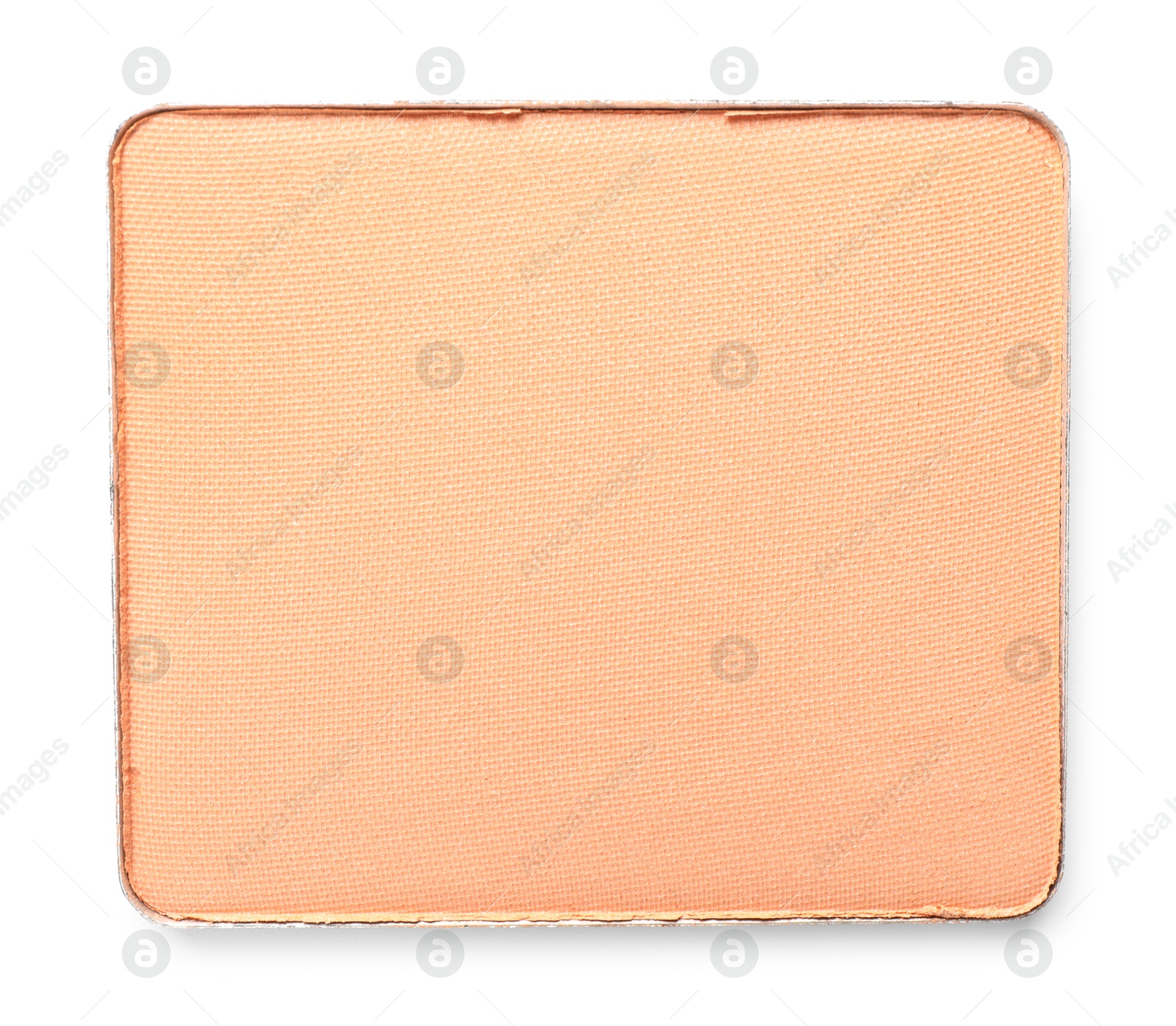 Beautiful eye shadow refill pan isolated on white, top view Photo of Beautiful eye shadow refill pan isolated on white, top view