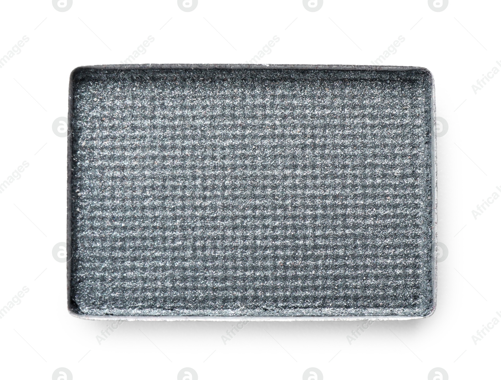 Beautiful eye shadow refill pan isolated on white, top view Photo of Beautiful eye shadow refill pan isolated on white, top view