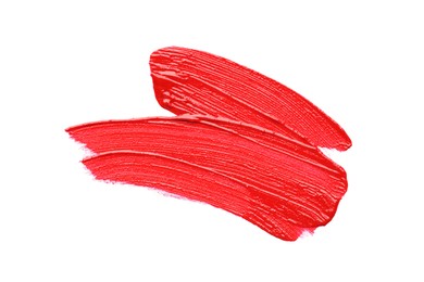 Photo of Sample of lipstick isolated on white, top view