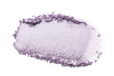 Photo of Sample of beautiful eyeshadow isolated on white, top view