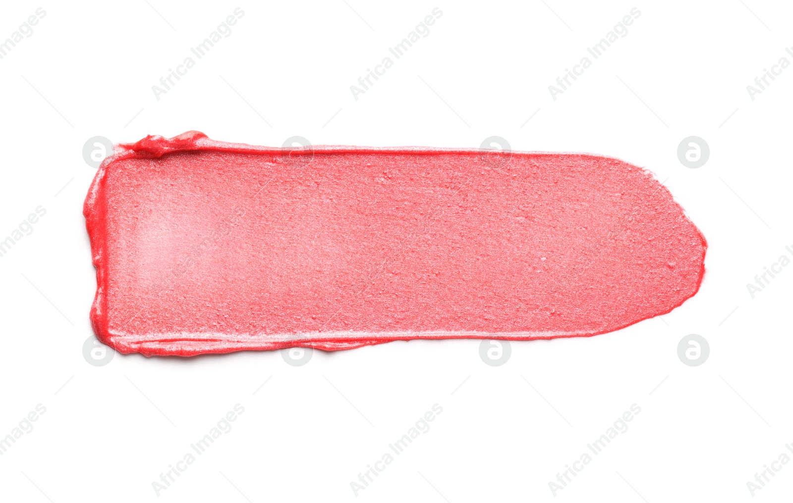 Sample of pink lipstick isolated on white, top view Photo of Sample of pink lipstick isolated on white, top view