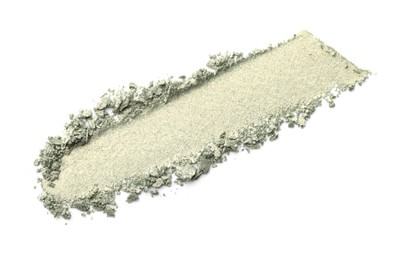 Photo of Sample of beautiful eyeshadow isolated on white, top view