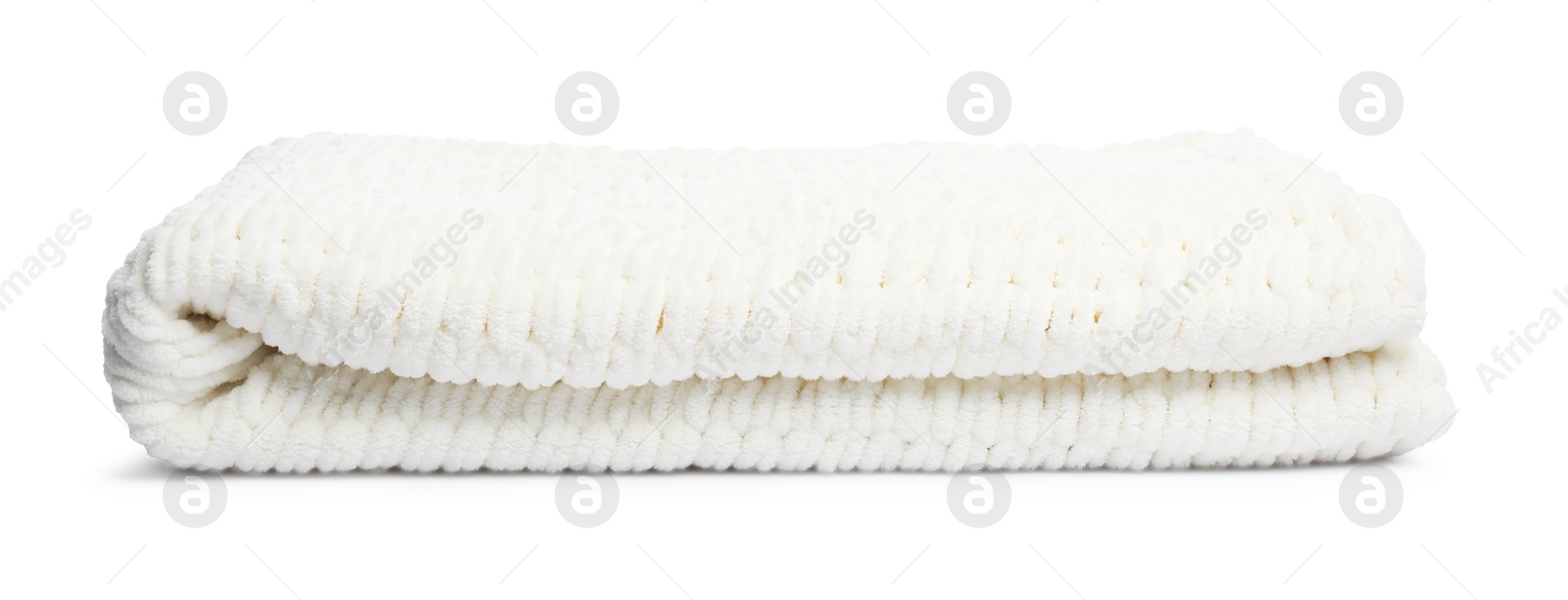 One folded woolen blanket isolated on white Photo of One folded woolen blanket isolated on white