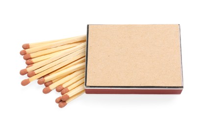 Photo of Matches and box isolated on white. Mockup for design